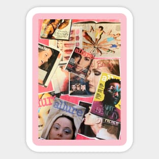 Aesthetic Pink Magazine Collage Sticker